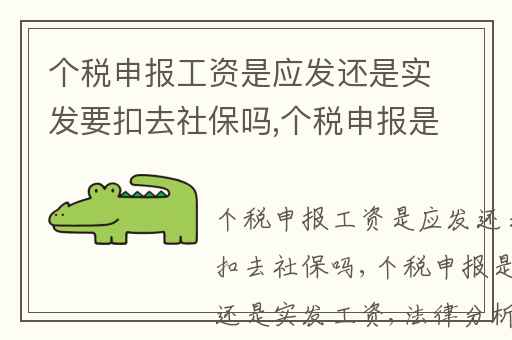 个税申报工资是应发还是实发要扣去社保吗,个税申报是应发工资还是实发工资